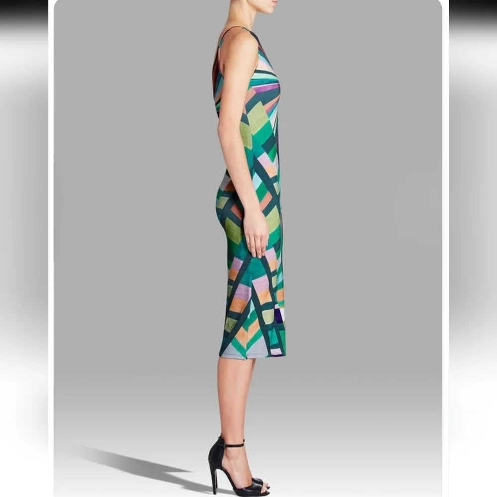 Mara Hoffman Prism V Back Geometric Patterned Midi Dress